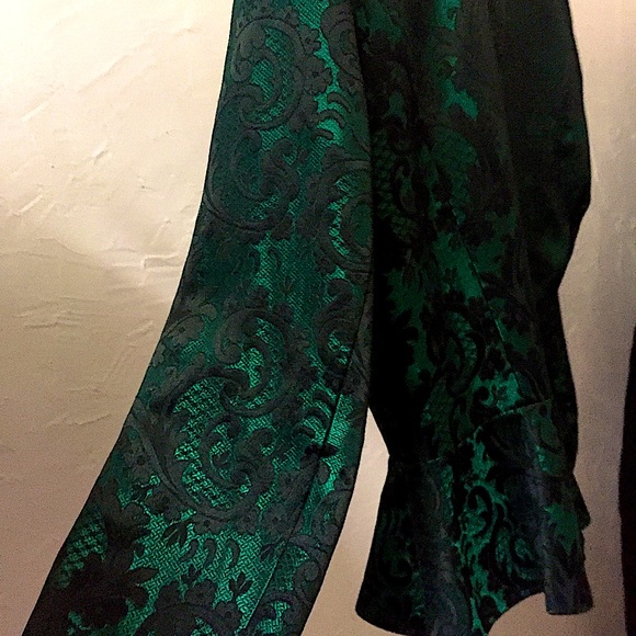 Bianca Nygard Sexy Black+Green Paisly Blazer New - Picture 9 of 16